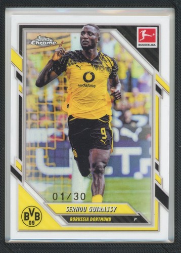 2025-26 Topps Chrome Bundesliga Serhou Guirassy White Ref #01/30 (HE)