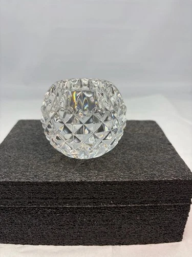 Vintage Original Signed Waterford Cut Crystal Ball Candle Holder pre 2000