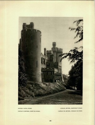 Kupfertiefdruck : Arundel Castle, Sussex. Schloss Arundel, Grafschaft Sussex. En