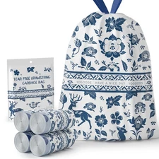 VOK Trash Bags 13 Gallon with Drawstring, Leakproof Printed Garbage Bags 13 G...