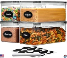 Large Airtight Food Storage Containers Set of 4, 3.2L BPA Free Plastic Canisters