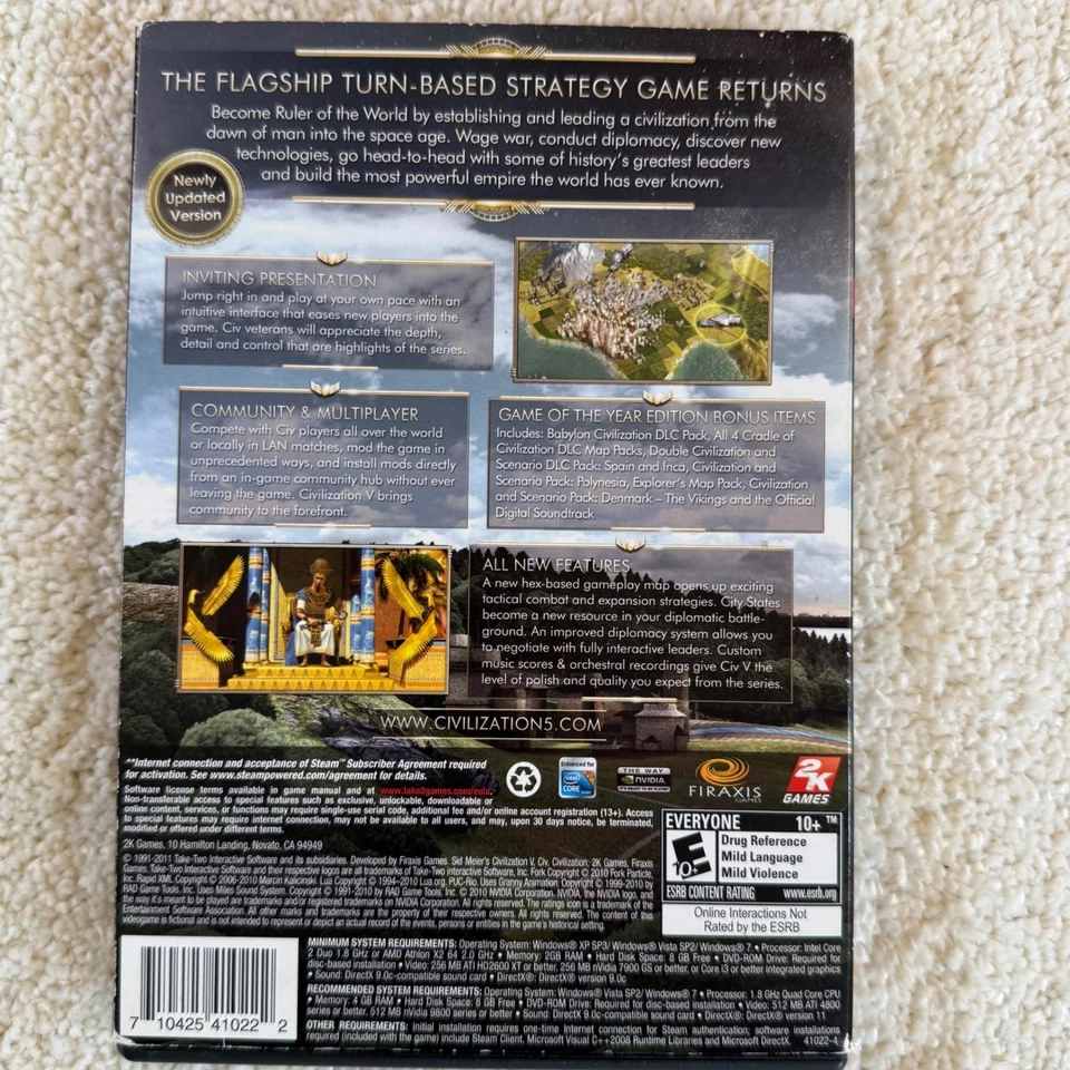 Sid Meier's Civilization V 5 Game of the Year Edition PC CASE AND MANUAL ONLY - Image 2 of 4