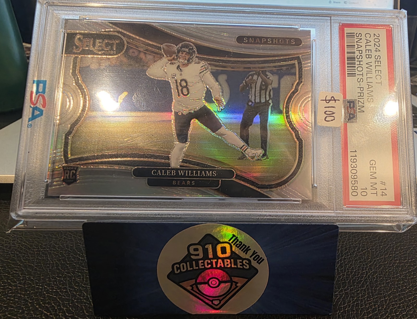 2024 Panini Select Caleb Williams Snapshots Silver Psa 10