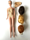 Vtg Mattel BARBIE FASHION QUEEN 1963 Straight Leg #870 Doll Orig Outfit & Wigs