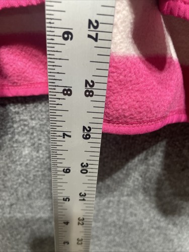 Lands' End Women's 3X Heritage Fleece Snap Neck Pullover Horizontal Pink Stripe - Picture 3 of 9
