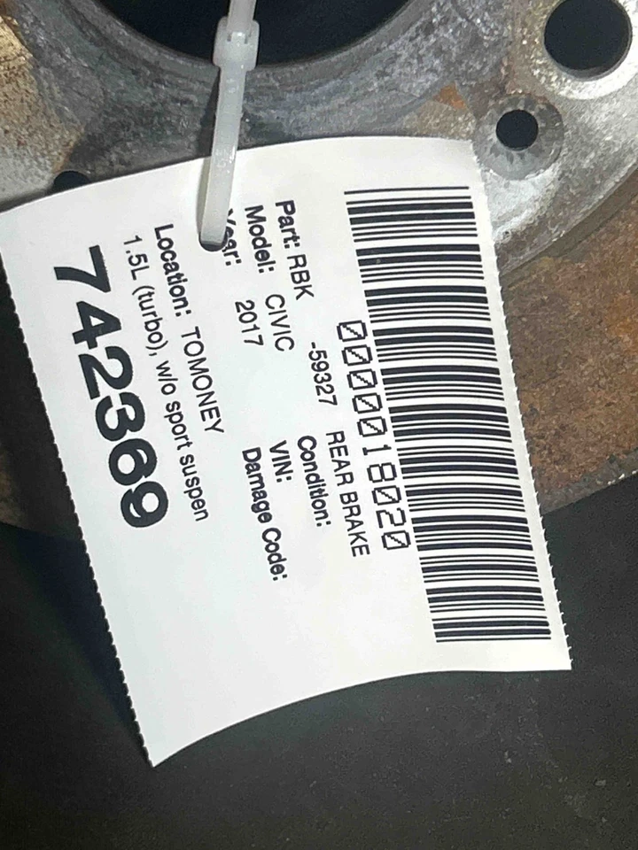 Fits 2016-21 Honda Civic Rear Brake OEM:42510TBAA00 - Изображение 3 из 3
