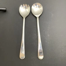 Vintage SHEFFIELD England Silver Plate Salad Serving Set Large Fork and Spoon