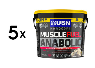 5 x USN Muscle Fuel Anabolic (4000g) Cookies and Cream (28,50 EUR/kg)