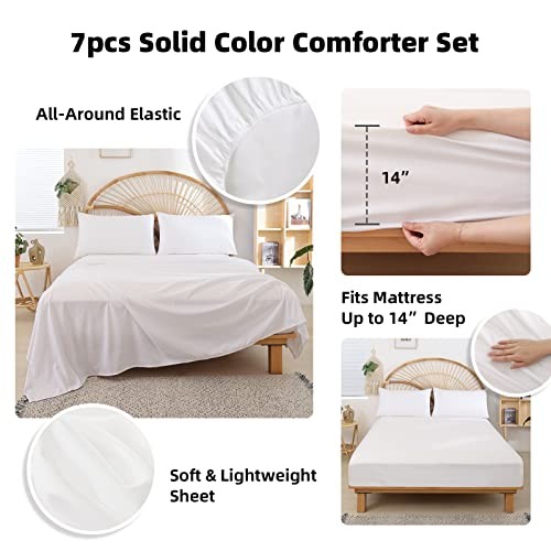 Queen Comforter Set Lavender Purple Comforter Queen Size 7 Pieces Bed in a - Bild 7 von 7