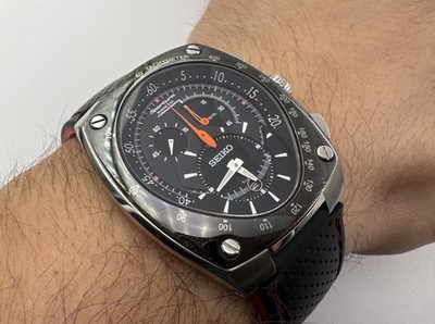 Vintage SEIKO 7L22-0AD0 Sportura Kinetic Chronograph NEW CAPACITOR - 41 mm