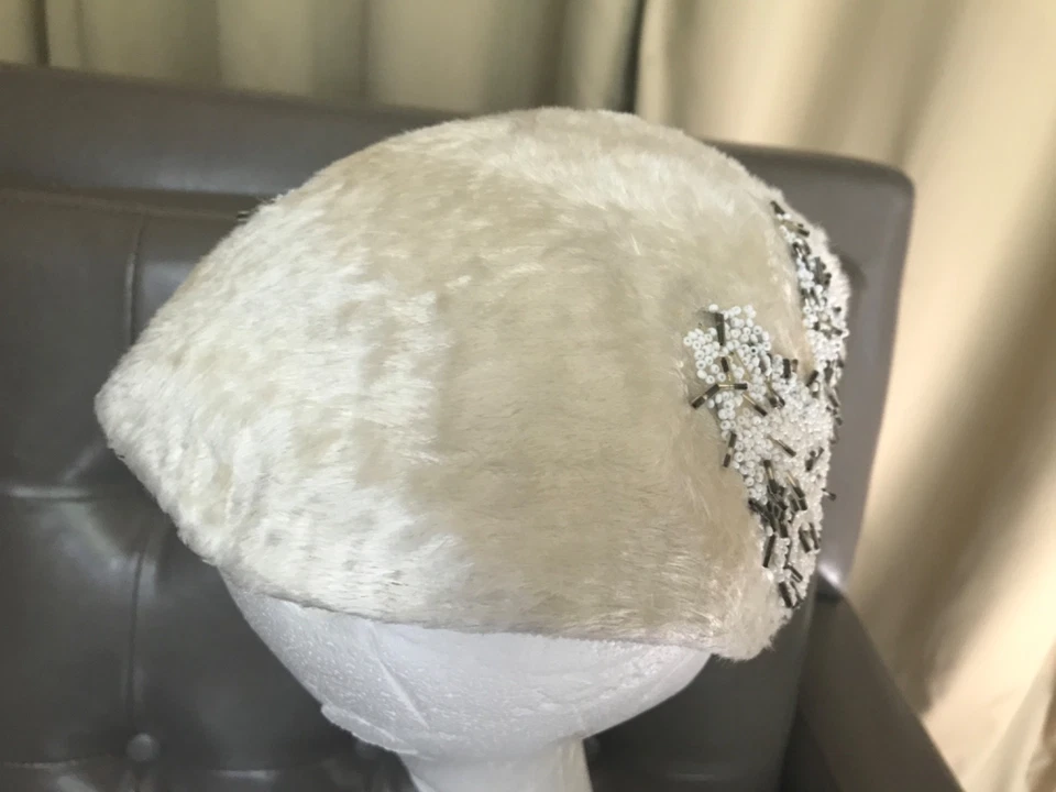 Velo/gorra de boda Art Deco años 20 vintage inspirada en Gatsby aleta con cuentas Foto 3 de 4