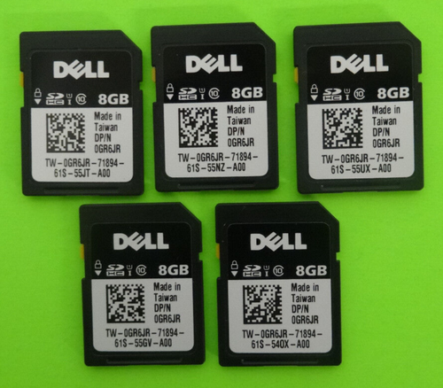 (LOT OF 5) Genuine Dell 8GB iDRAC vFlash SD HC Memory Card WIPED GR6JR ...