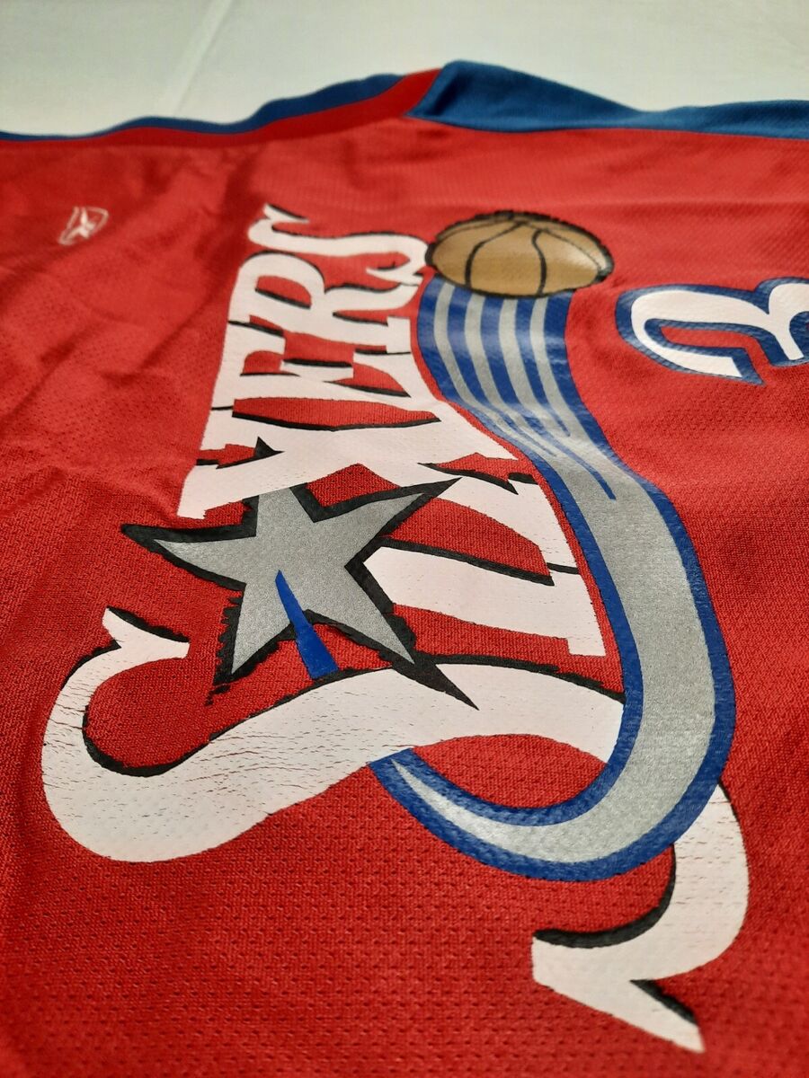 人気商品、リーボック、SIXERS、IVERSON3番、2XLサイズ、 Vintage Sixers Allen Iverson #3 Reebok Jersey Men's Size