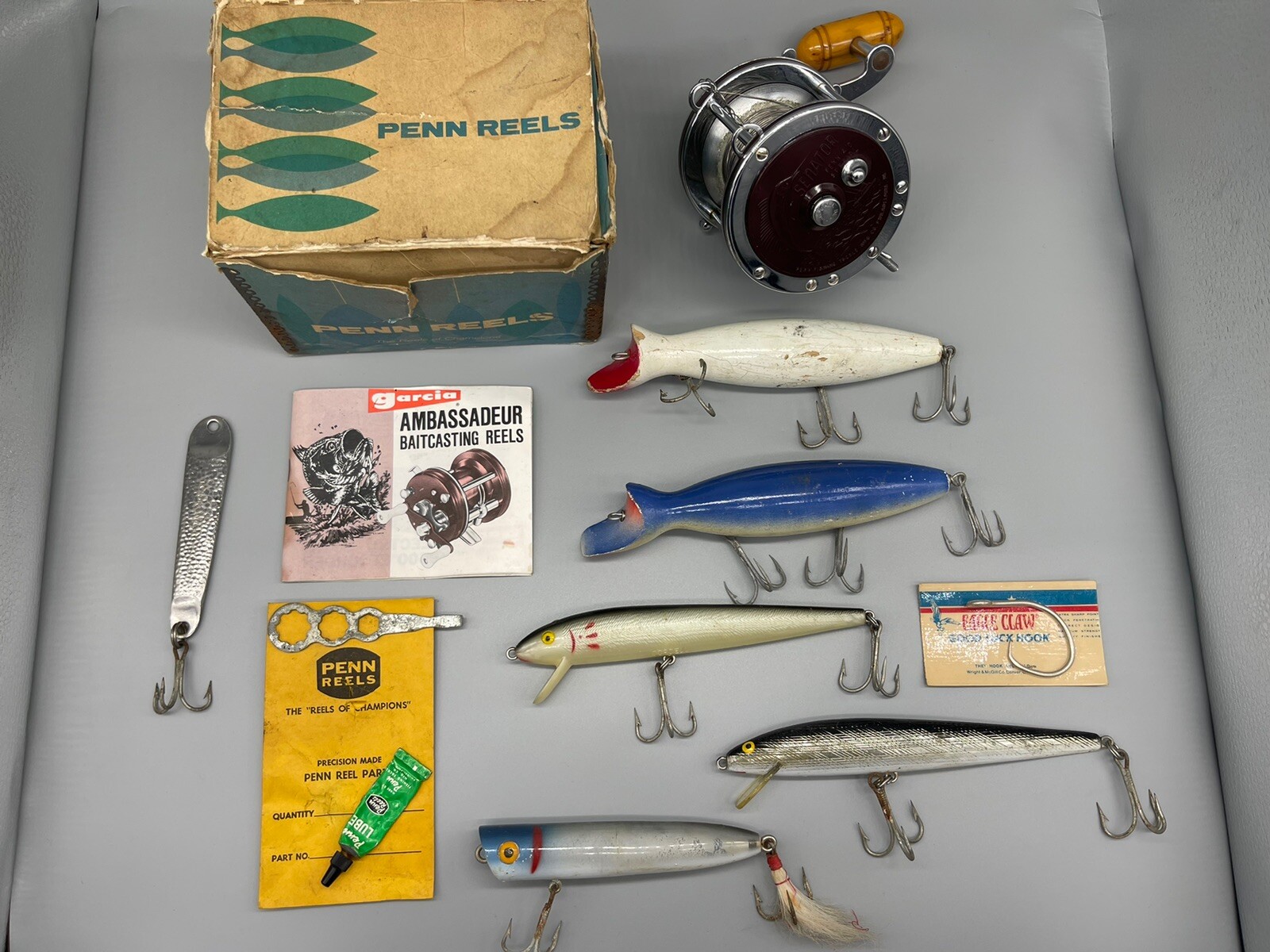 Penn Senator 113H 4/0 Reel Senator Fishing Reel With BOX And Fishing Lures
