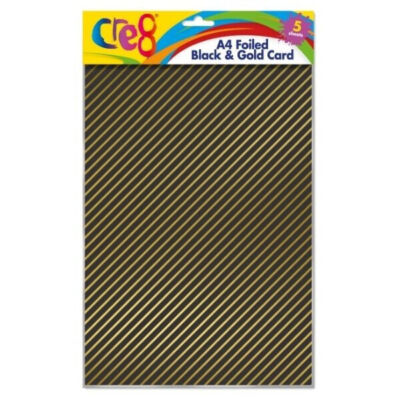 A4 folierte Schwarz & Gold Karte, 5 Blatt