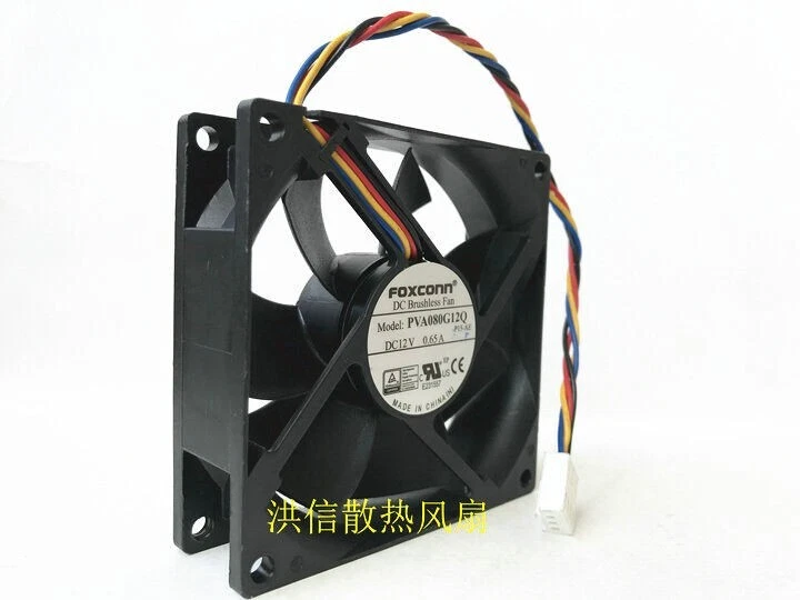 1PC Foxconn 8025 PVA080G12Q 12V 0.65A 8CM 4-Pin PWM Large Air Volume Cooling Fan - Image 3 of 4