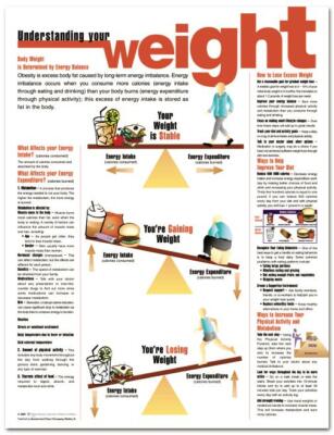 WEIGHT  Laminated Wall Chart 20'' x 26'' Classroom/Professional LFA #93201