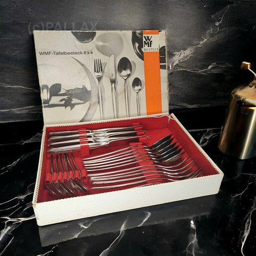WMF BESTECK-SET ZÜRICH 24-TEILIG FÜR 6 PERSONEN PATENT-VERSILBERT 90-45 VINTAGE - Bild 1 von 9