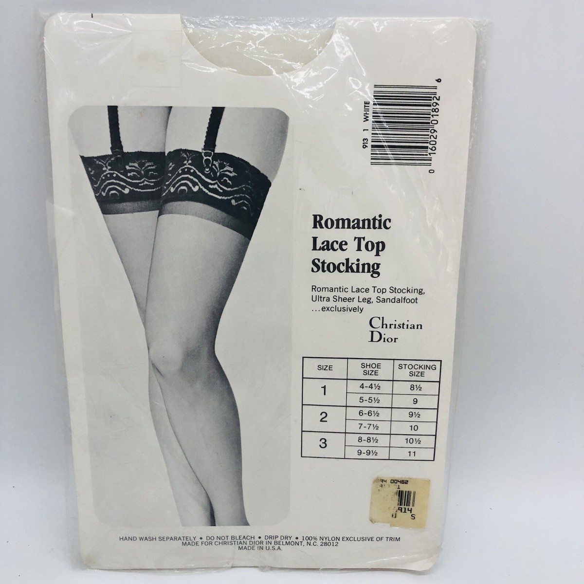 【新品】クリスチャンディオール　レギンス NEW Vintage Christian Dior Romantic Lace Top Stockings White