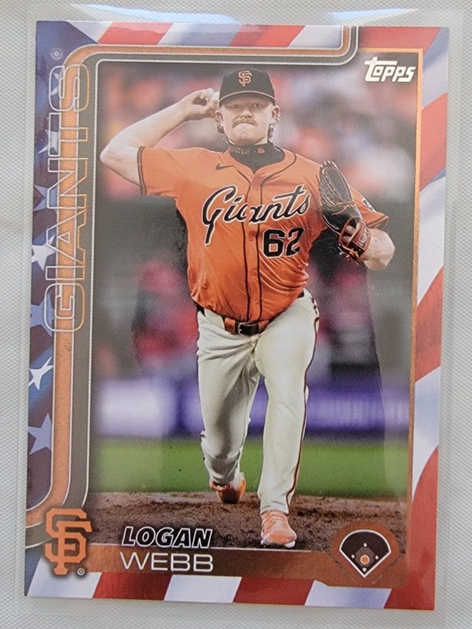 2025 Topps series one #242 Logan Webb Independence Day /76