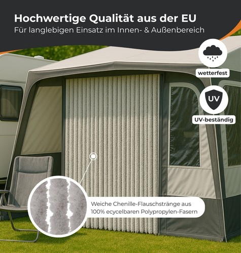 Flauschvorhang Türvorhang Insektenschutz Wohnwagen Camping Fadenvorhang Chenille - Bild 60 von 214