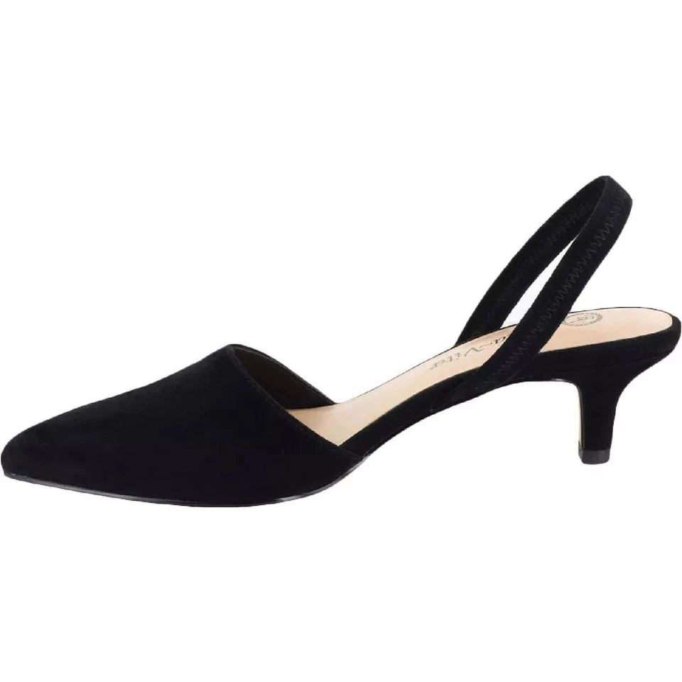 Bella Vita Womens Sarah Black Suede Stretch Kitten Heel Slingback Heels SZ 8.5 N - Image 4 of 4