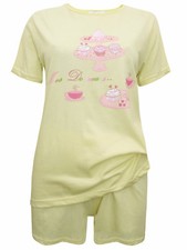 SimplyBe Yellow Pure Cotton Cupcake Print Shorty Pyjama Set