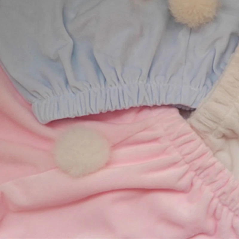 Pantalones Cortos de Terciopelo Lolita Damas Volantes Florers Piel de Conejo Cola Bragas Calzoncillos Foto 3 de 4