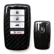 Real/Genuine Black CarbonFiber Smart Key Fob Shell For Acura ILX RLX TLX RDX MDX