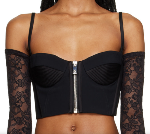 NWT Versace Medusa Zip Black Quilted Cropped Bustier Corset Top Sz 40 US 4 $1675 - Picture 3 of 24