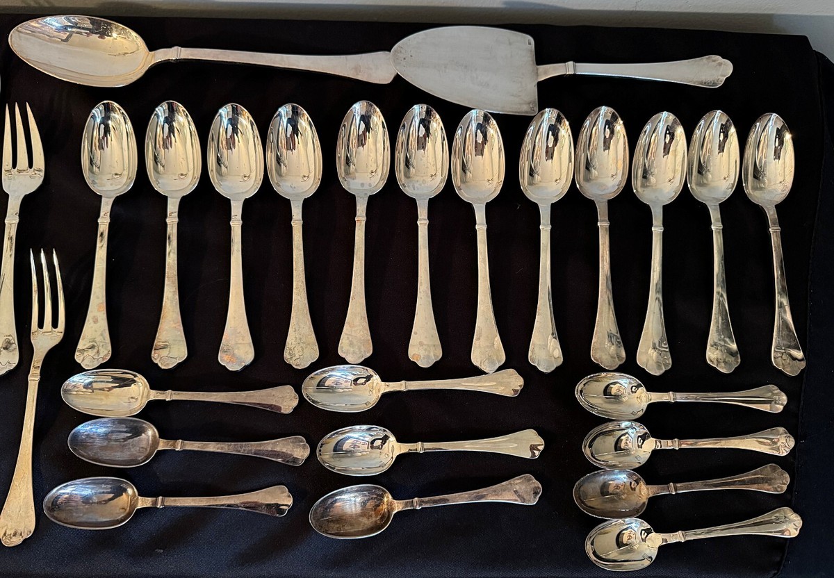 Cardinal by Puiforcat France Silverplate Flatware Set 79 pcs