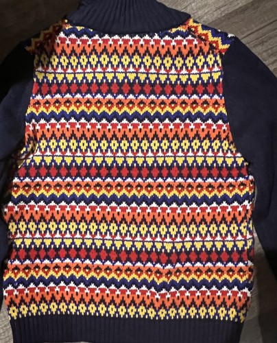 NEW SZ 6 Janie and Jack Fair Isle Shawl Collar Sweater Multicolor Boys - Picture 3 of 5
