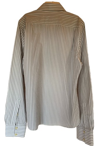 Abercrombie & Fitch Men’s Dress Shirt L/S Sz XL Muscle Gray Striped Moose Logo - Picture 5 of 10
