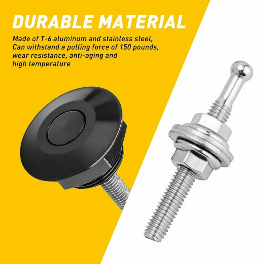 8 peças botão liberação rápida capô pinos trava clipe trava parachoque universal - Imagem 2 de 4