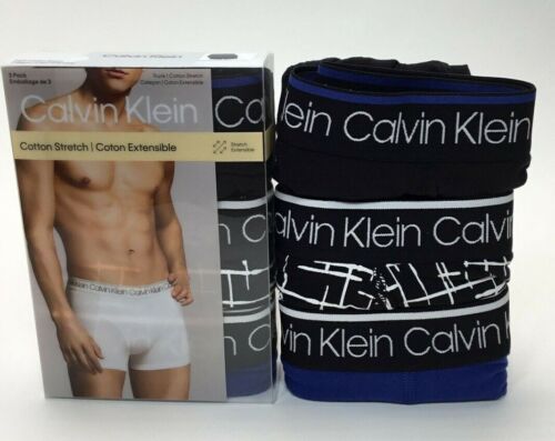 aflevere marmor dine Calvin Klein Men's Cotton Stretch Trunk Black/Blue Size L 790812762875 |  eBay