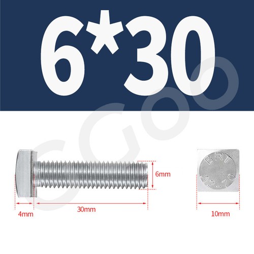 SQUARE HEAD SCREWS A2 STAINLESS STEEL FULLY THREADED BOLTS M4 M5 M6 M8 M10 M12 - Picture 24 of 70