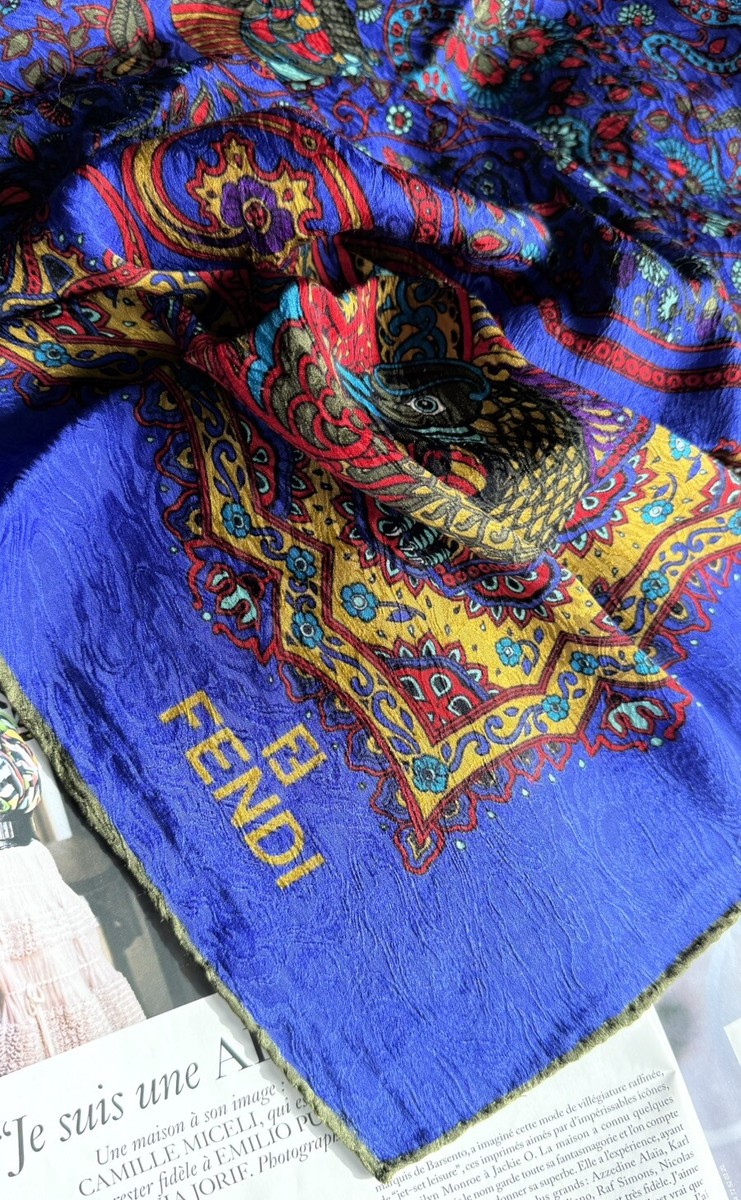 Vintage FENDI 100% Silk Scarf 52x52” | eBay