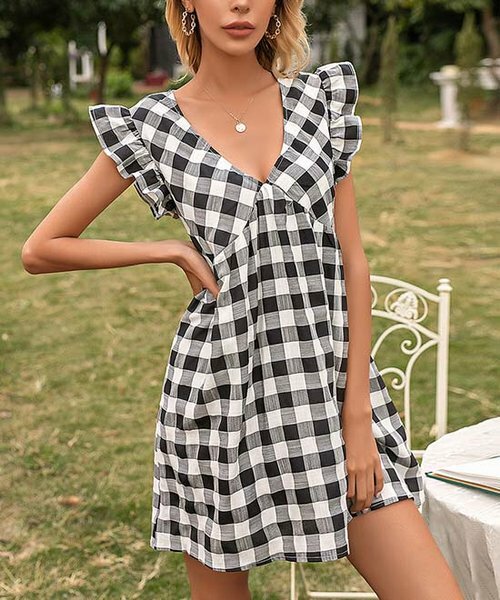 check a line dress Classic Blue Gingham Check Plaid" A-Line Dress for Sale by junkydotcom