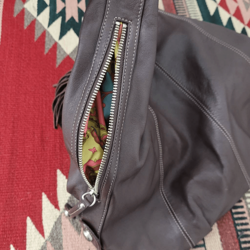 Borsa a tracolla B Makowsky marrone cioccolato pelle morbida hobo nappa minimalis - Foto 9 di 12