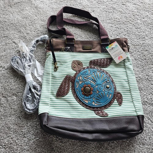 New Chala LARGE SEA TURTLE TOTE Crossbody VEGAN LEATHER Convertible BAG PURSE