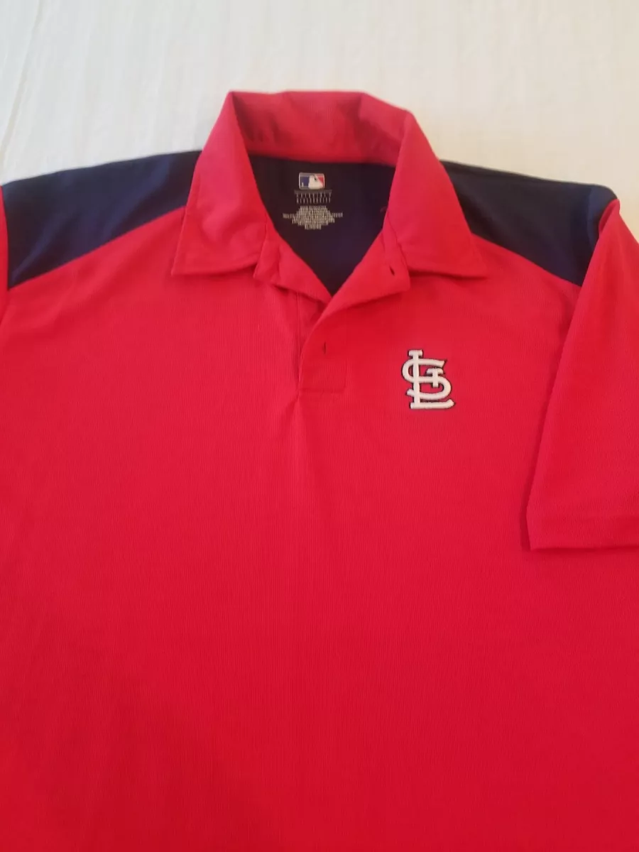 St. Louis Cardinals Golf Polo Shirt Jersey Mens XL MLB Baseball T-Shirt Red