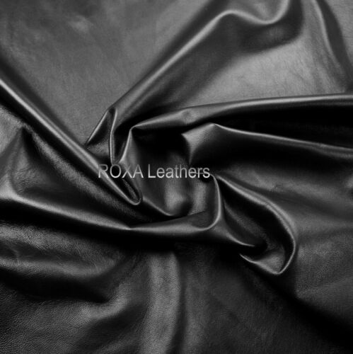 Natural Lambskin Leather Skins Hide Sheep Lamb Black 5 sqft Craft Leather Skins - Afbeelding 1 van 7