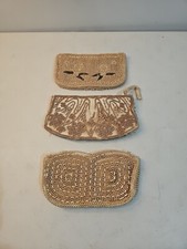 Vintage Pearl Beaded John Wind Japan Clutch Needs Bead  Repair  2 bonuses