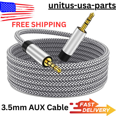 2X 3.5mm AUX Audio Cable Male to Male Stereo Jack Cord for Car Phone Speaker 5FT