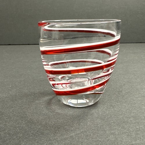 Red Ribbon Swirl Schnapsgläser oder Sake Cup 4 Oz Ersatz Kunstglas Windlicht - Bild 9 von 11
