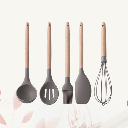 5 Pcs Kitchen Tools Gift Silicone Scraper Tool Nonstick Baking Utensils