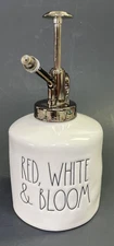 Rae Dunn Artisan Collection Ceramic “Red, White & Bloom” Plant Mister Farmhouse