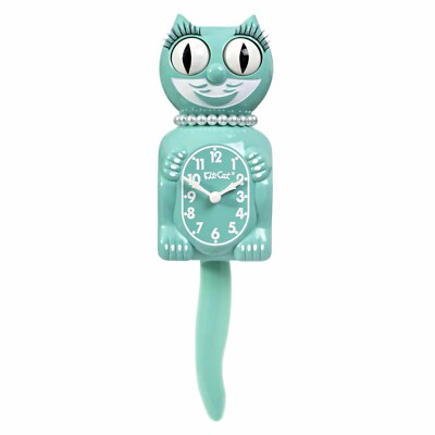 Bausatz Katze Klock, Ocean Waves Lady, blaue Pendel Wanduhr.