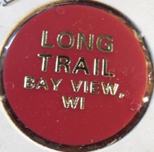 Vintage Long Trail Bay View, WI Red Plastic Trade Token - Wisconsin