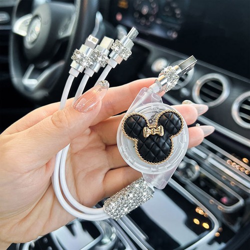 Bling 3 in 1 Fast Charging Cable Phone Charger Cord For iPhone Type C Micro USB - Picture 2 of 15